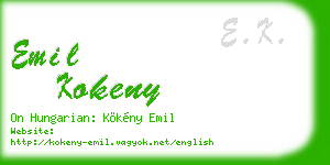 emil kokeny business card